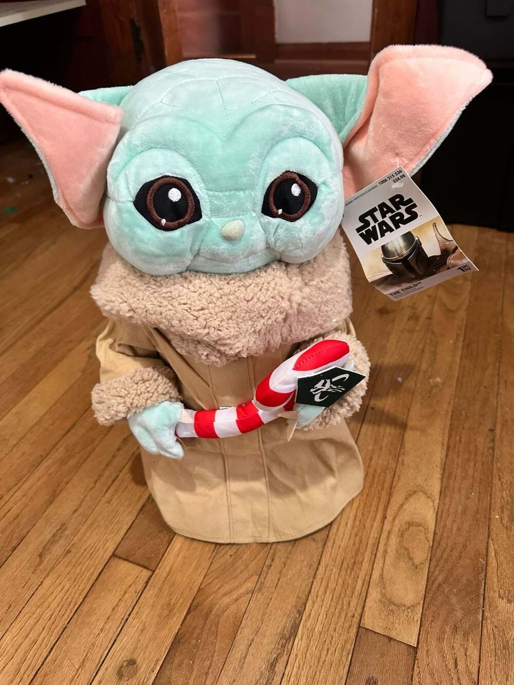 Star Wars The Mandalorian The Child Holiday Greeter Plush with Candy Cane